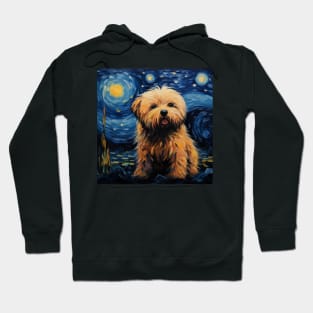 Cute Puli Dog Puppy Brown Painted in Starry Night style Hoodie